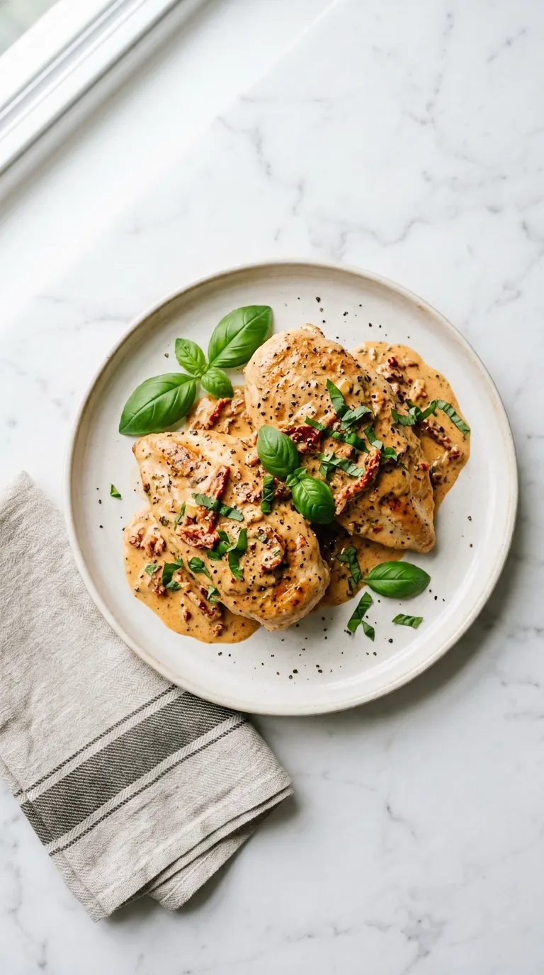 Creamy Marry Me Chicken with Sun-Dried Tomatoes served