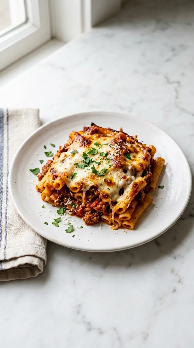 Comforting Baked Ziti Pasta for Family Dinners served