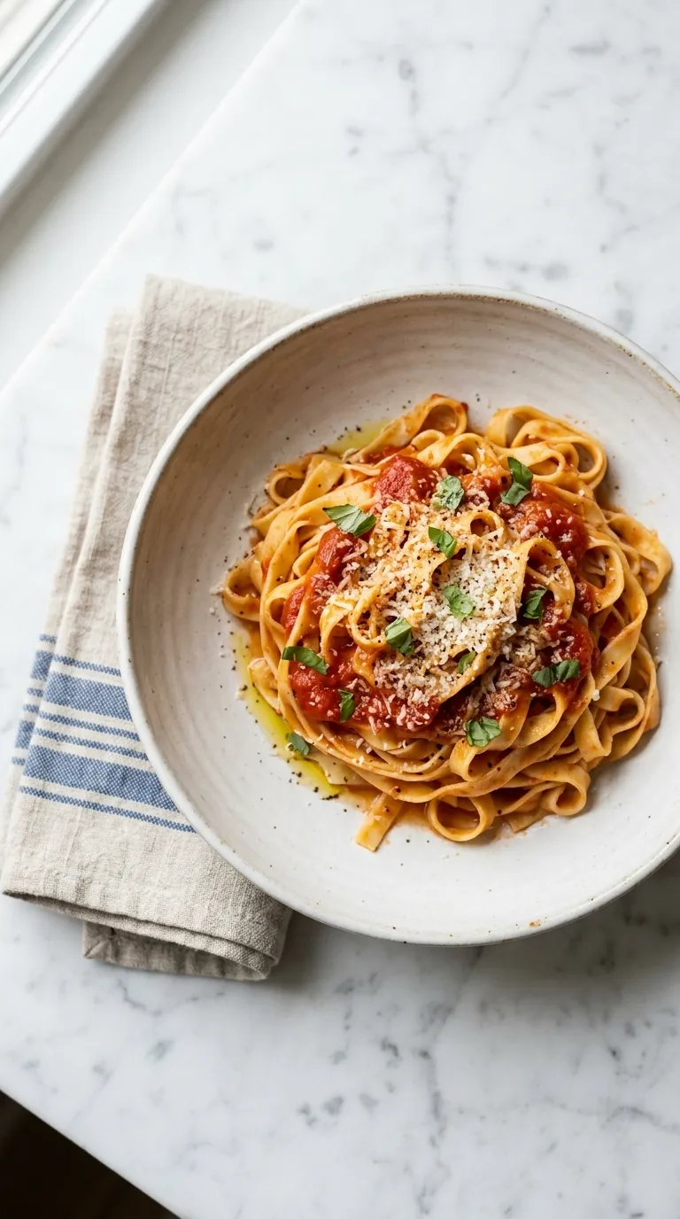 How to Make Homemade Pasta from Scratch served