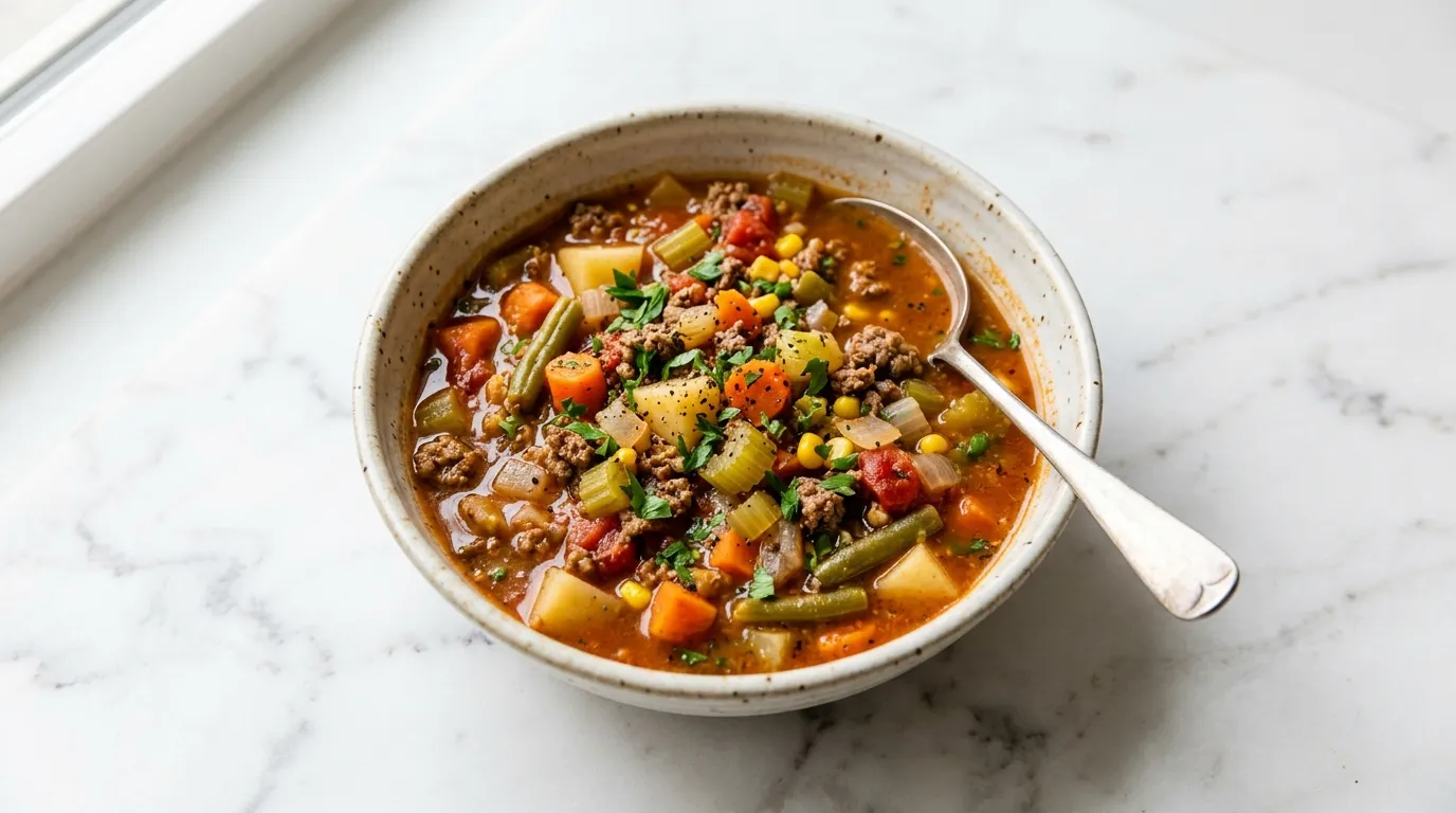 Healthy Ground Beef Vegetable Soup for Comfort