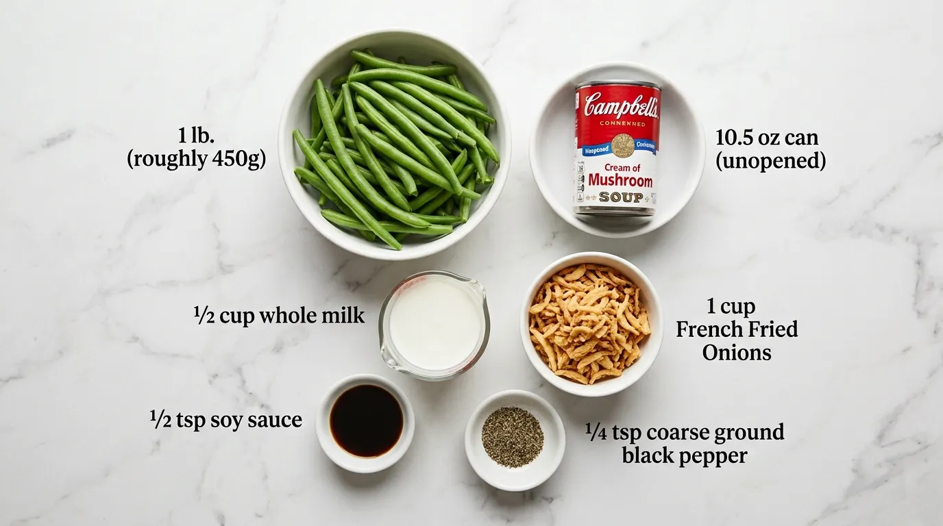 Ingredients for Classic Green Bean Casserole for Holiday Meals