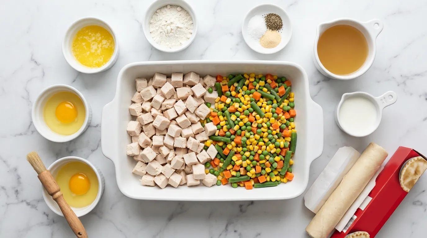 Ingredients for Hearty Chicken Pot Pie for Family Dinners