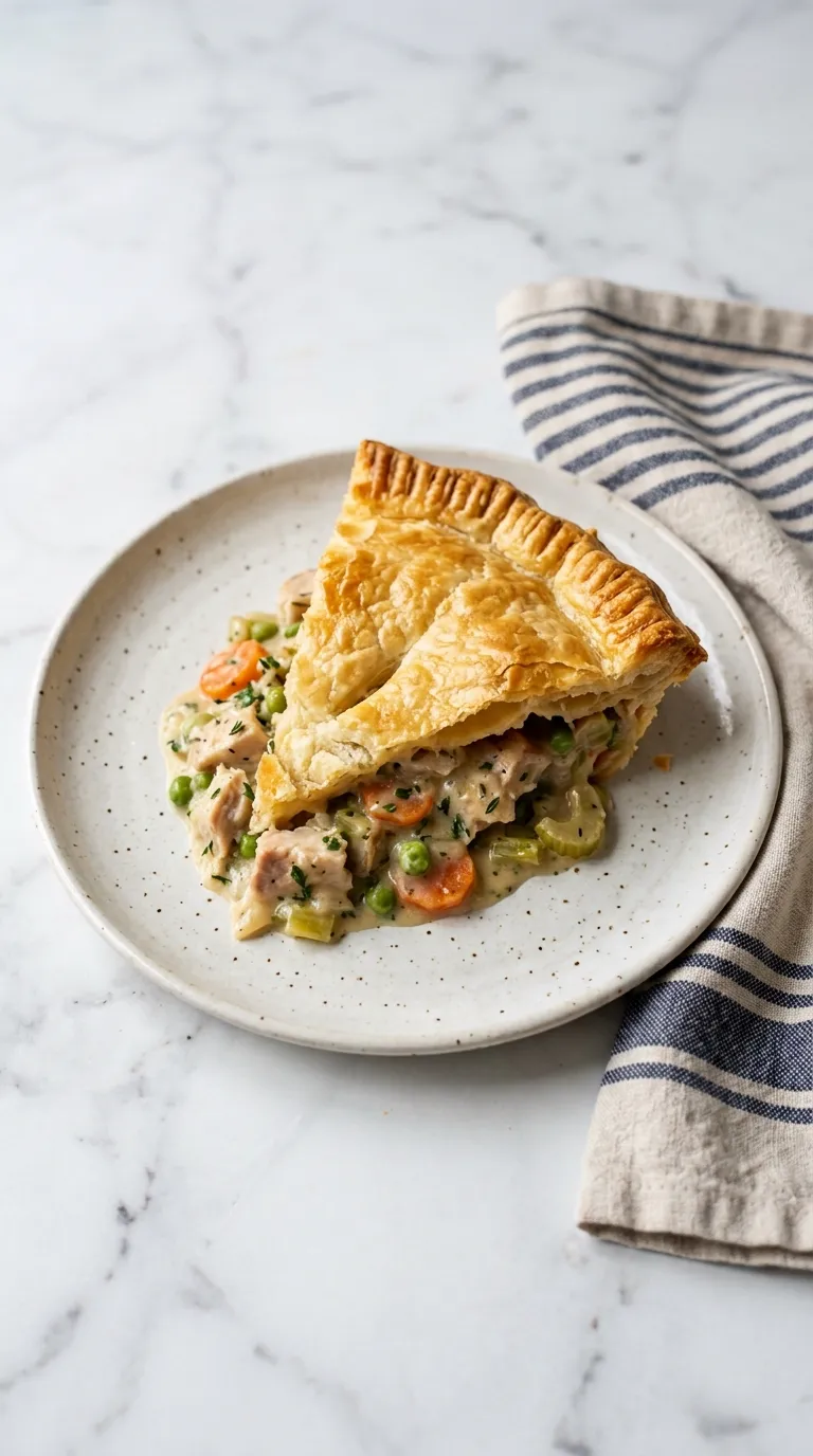 Easy Turkey Pot Pie for Busy Weeknights served
