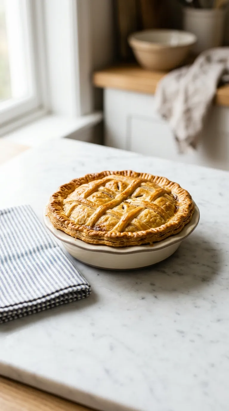 Savory Beef Meat Pie with Flaky Crust served