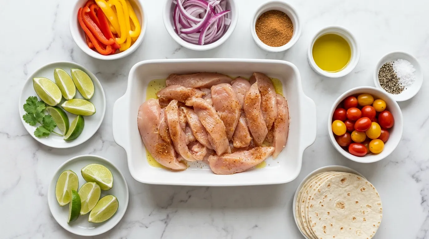 Ingredients for Sizzling Fajita Sheet Pan Dinner for Easy Meals