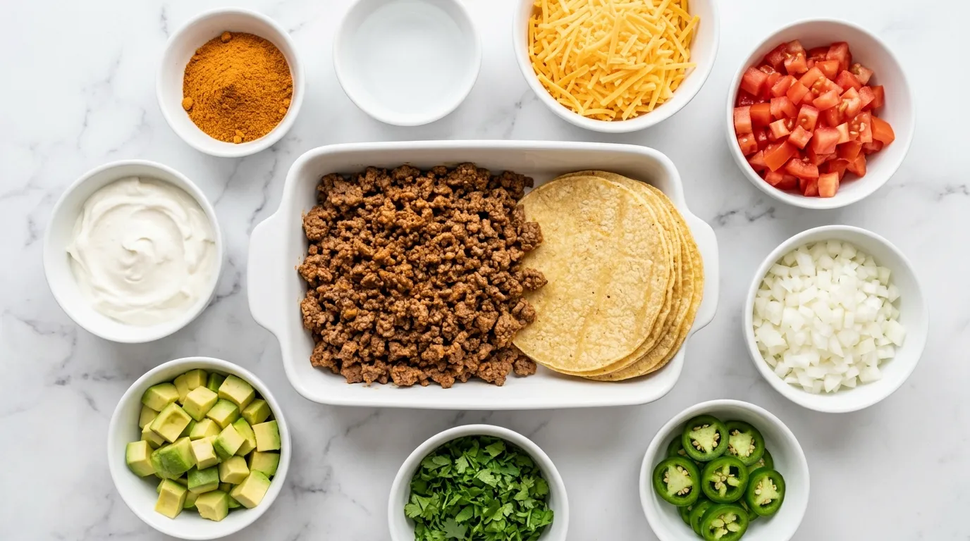 Ingredients for Loaded Sheet Pan Tacos for Taco Tuesday