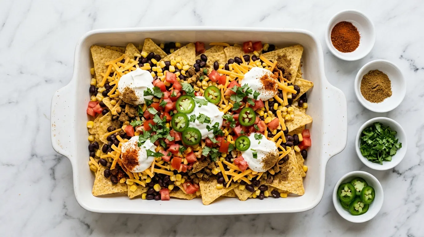 Ingredients for Cheesy Sheet Pan Nachos for Game Day