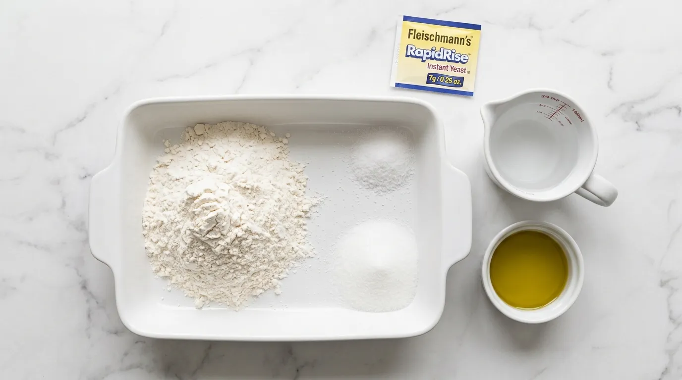 Ingredients for Homemade Sheet Pan Pizza Dough for Fun Family Nights