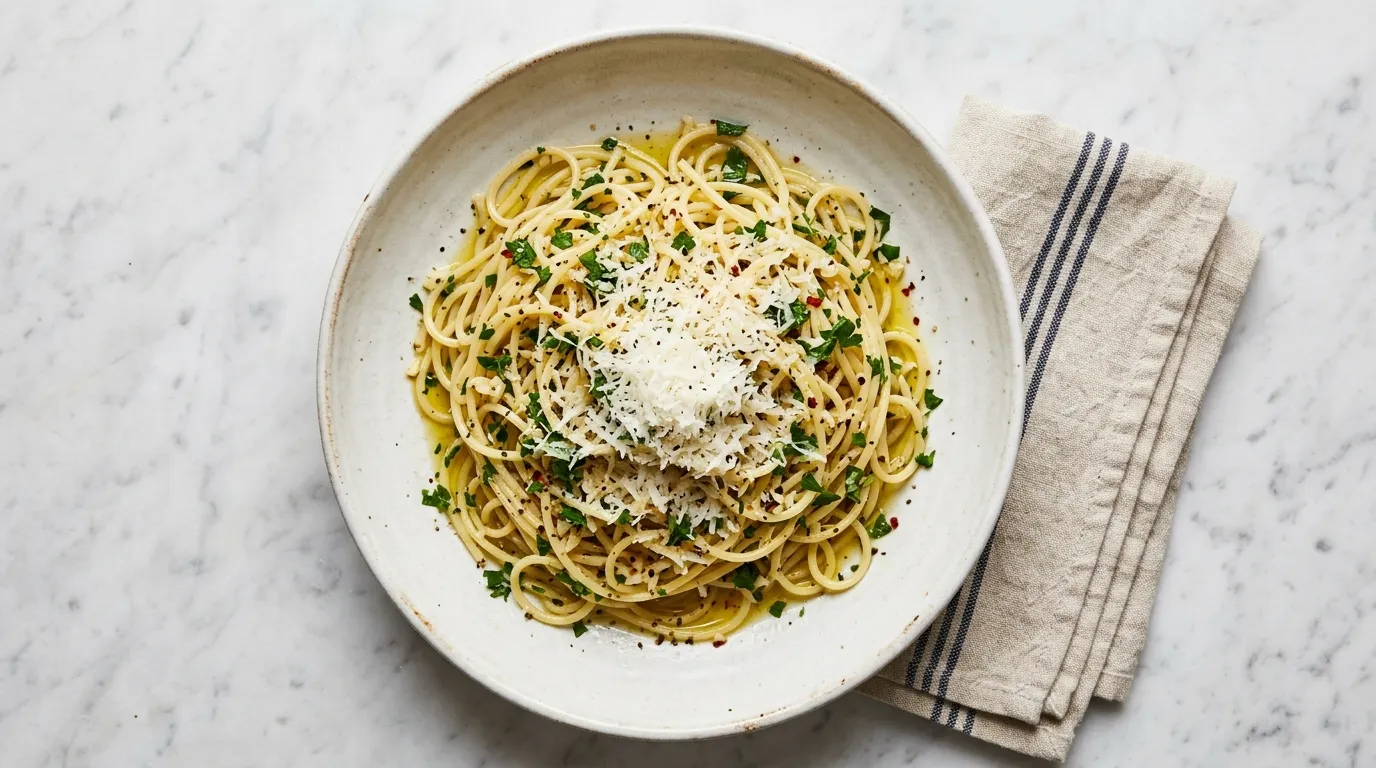 One Pot Spaghetti with Garlic and Olive Oil