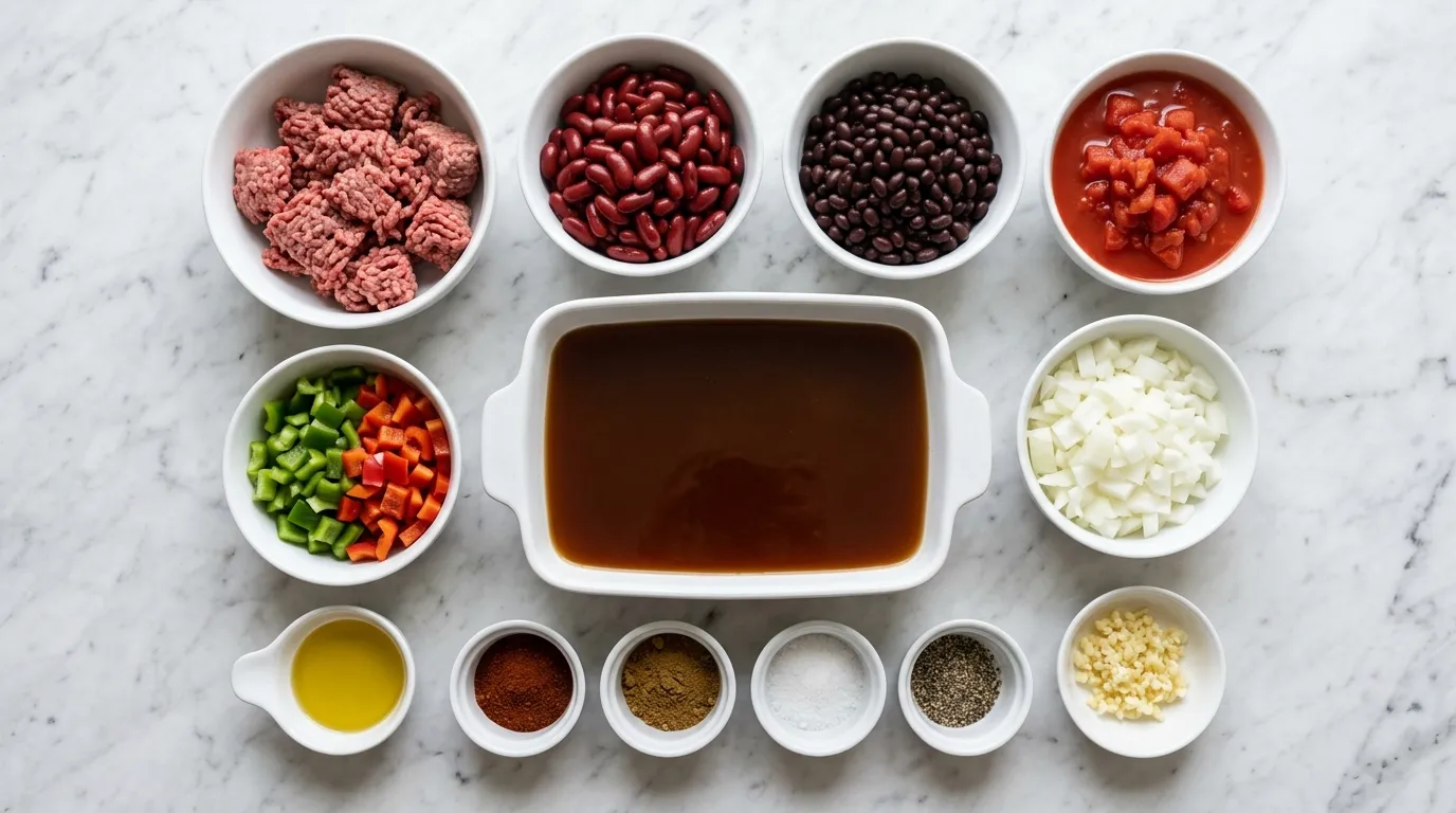 Ingredients for Hearty One Pot Chili for Winter Nights