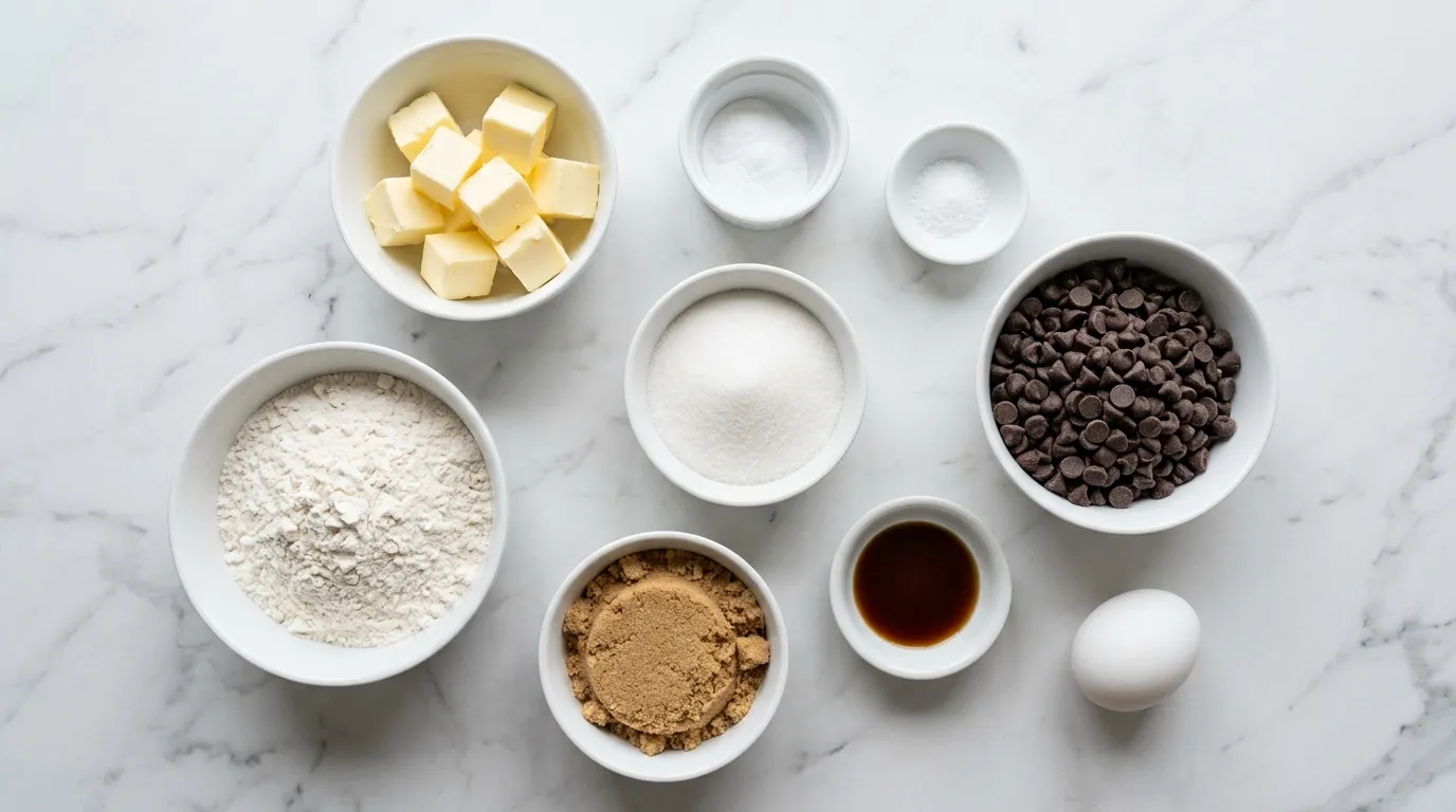 Ingredients for Homemade Cookie Dough for Sweet Cravings