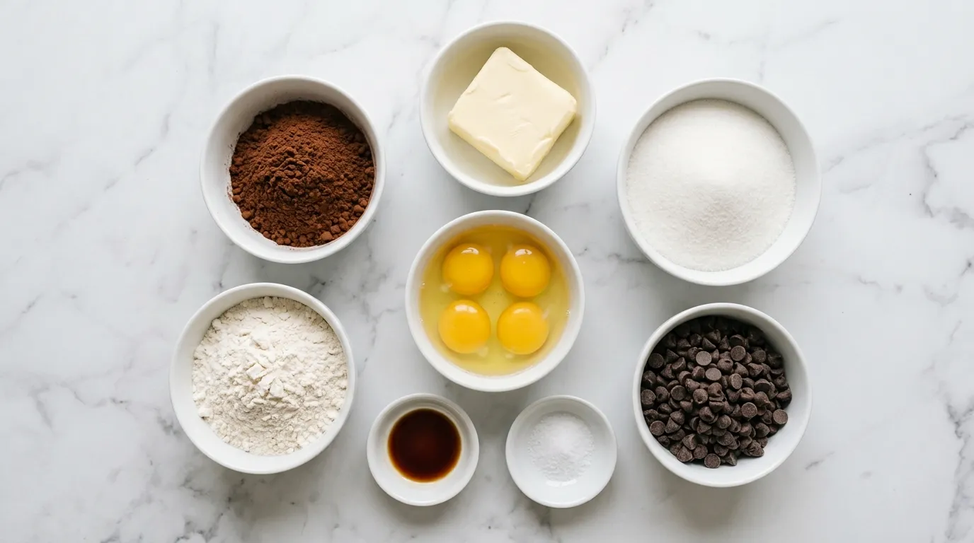 Ingredients for Decadent Homemade Brownies for Chocolate Lovers