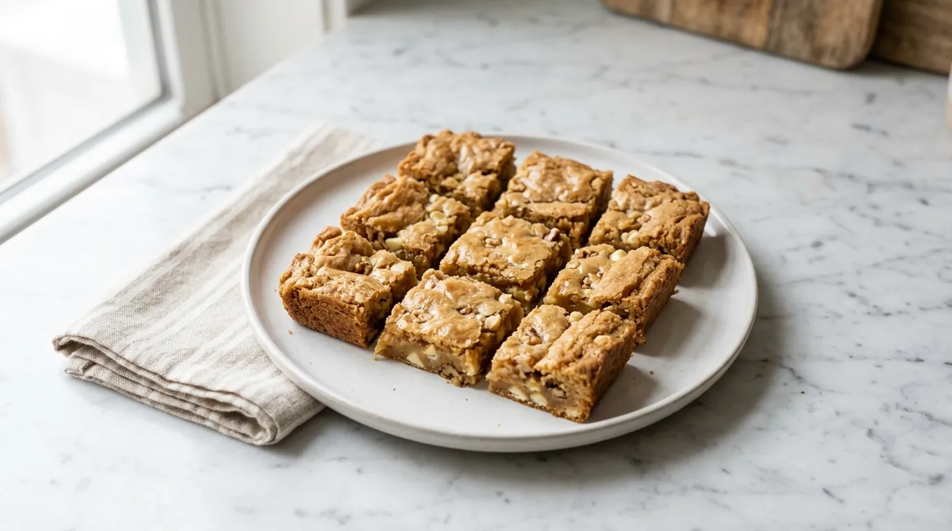 Soft and Chewy Blondies with Vanilla Flavor