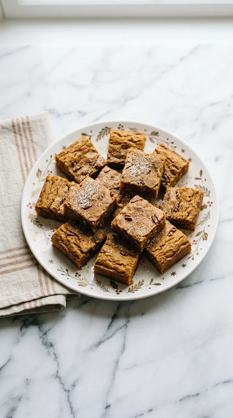 Spiced Pumpkin Blondies for Fall Gatherings served
