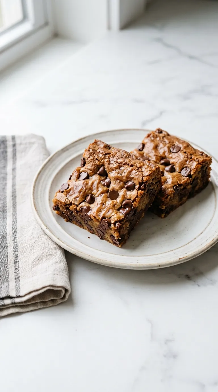 Classic Blondies with a Buttery Finish served