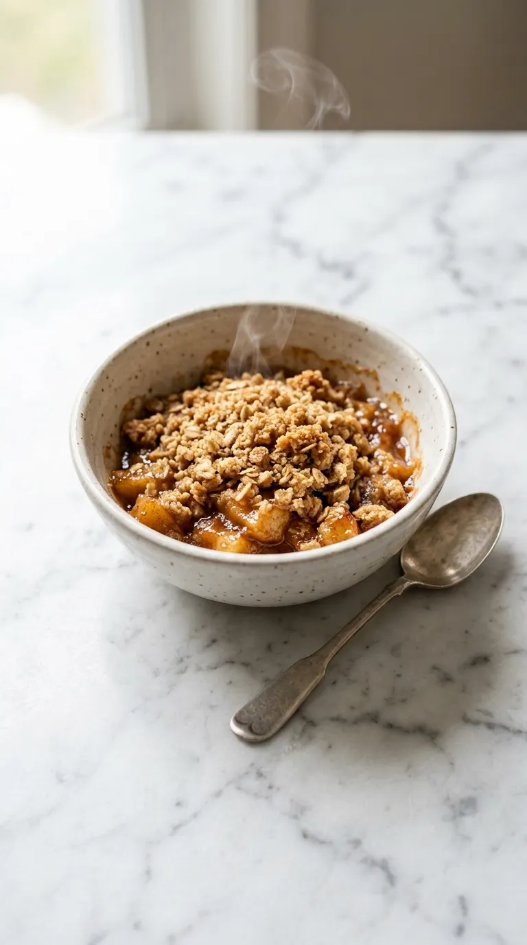 Classic Apple Crisp with Crunchy Oat Topping served
