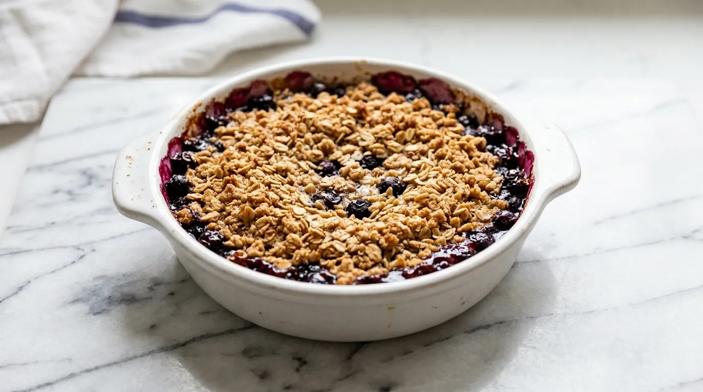 Juicy Blueberry Crisp with a Crispy Topping