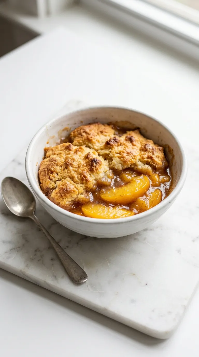 Homemade Peach Cobbler for Cozy Nights served