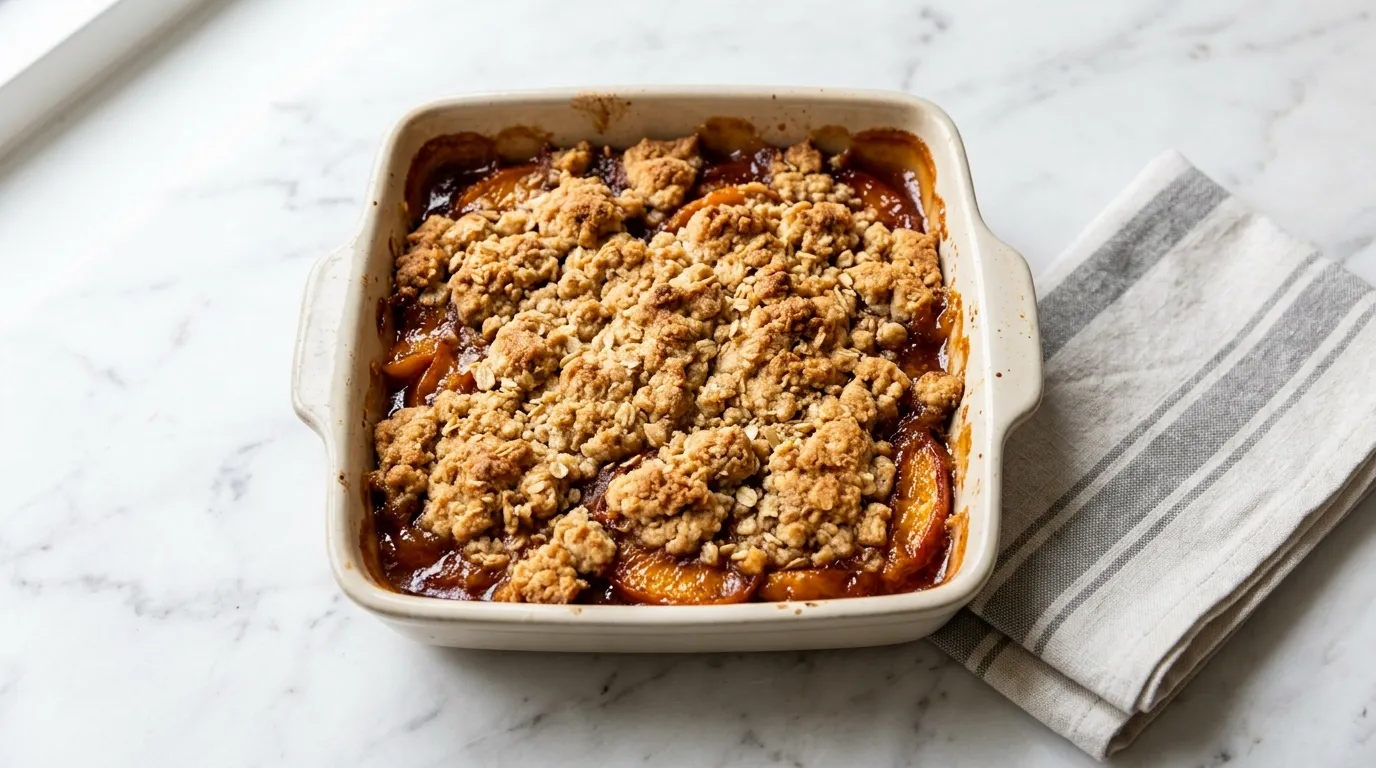 Easy Peach Cobbler with Crumb Topping