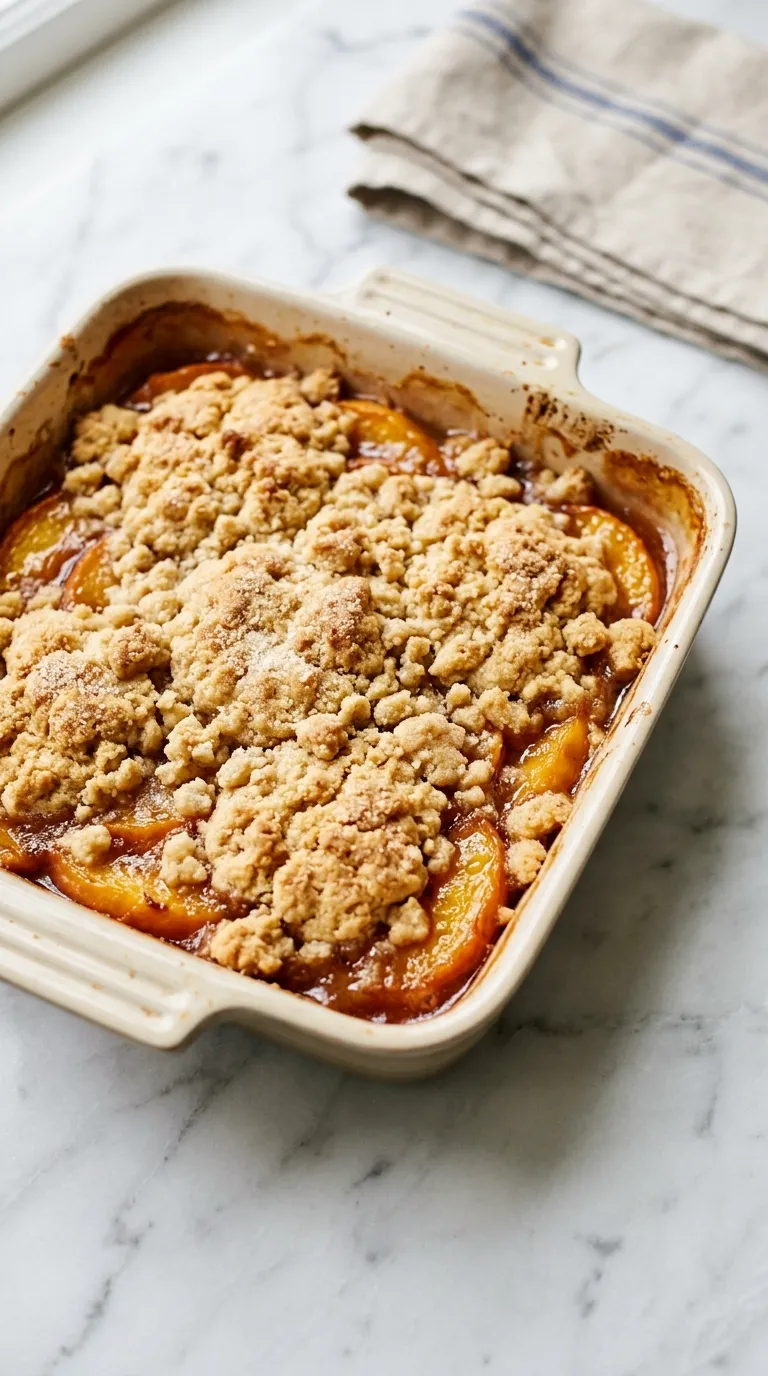 Easy Peach Cobbler with Crumb Topping served