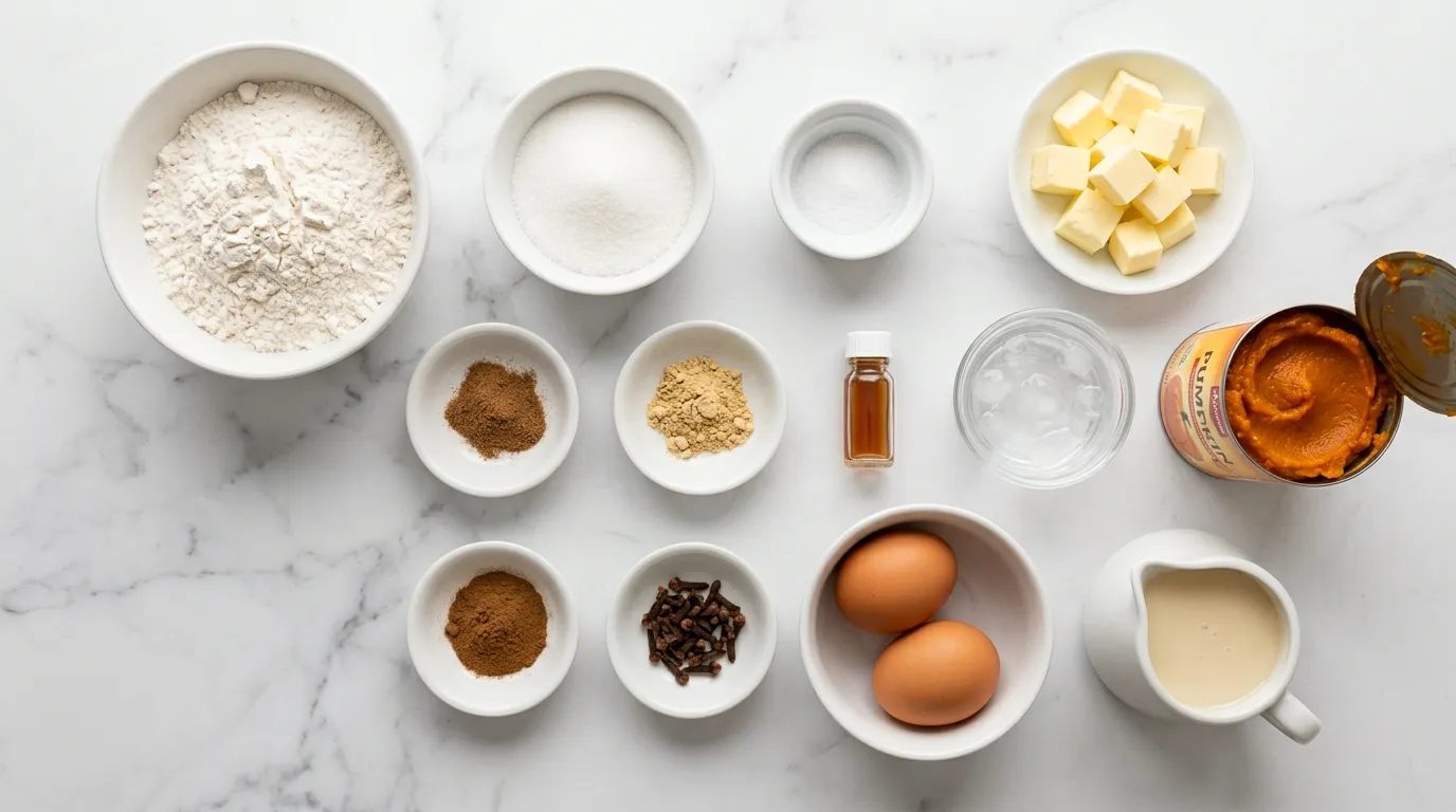 Ingredients for Sheet Pan Pumpkin Pie for Thanksgiving Feasts