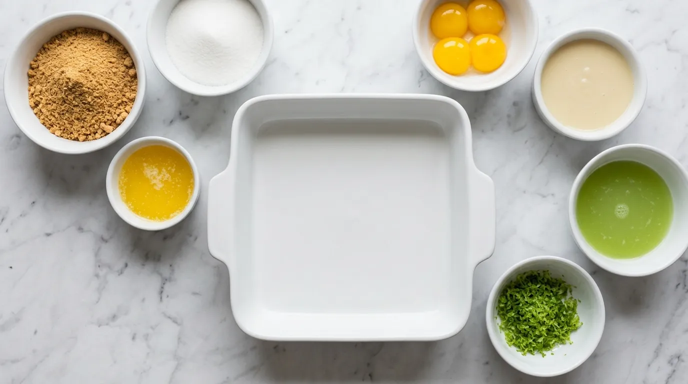Ingredients for Tart Key Lime Pie with Graham Cracker Crust