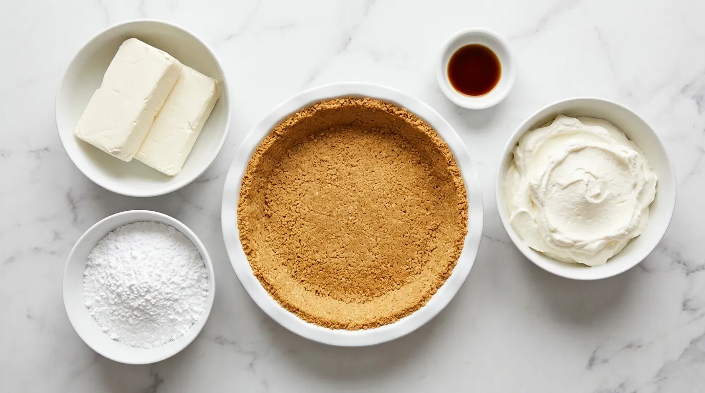 Ingredients for Creamy No Bake Cheesecake Filling for Any Crust