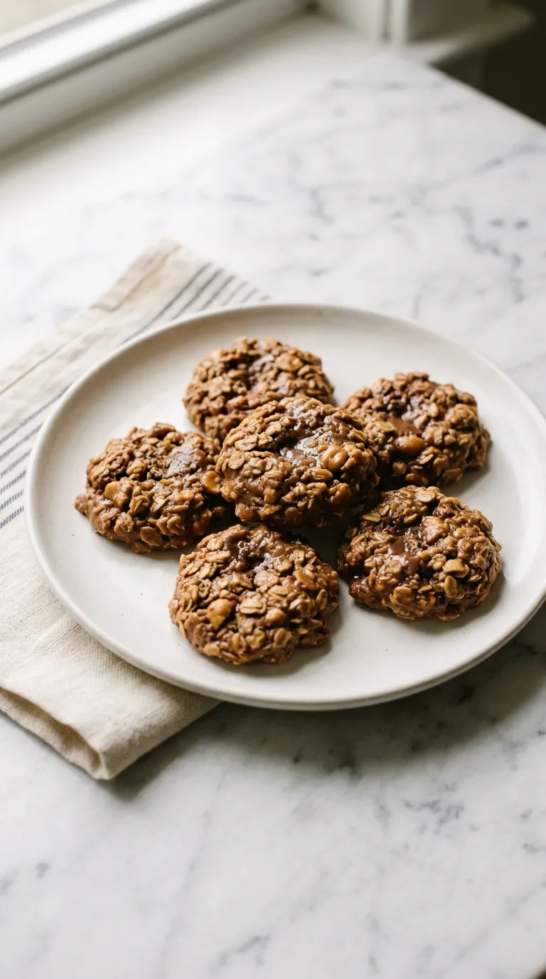 Chewy Peanut Butter No Bake Cookies in Minutes served