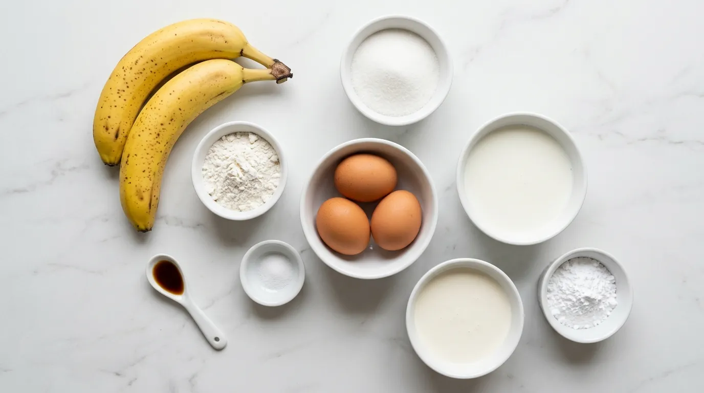 Ingredients for Classic Banana Pudding with Whipped Cream
