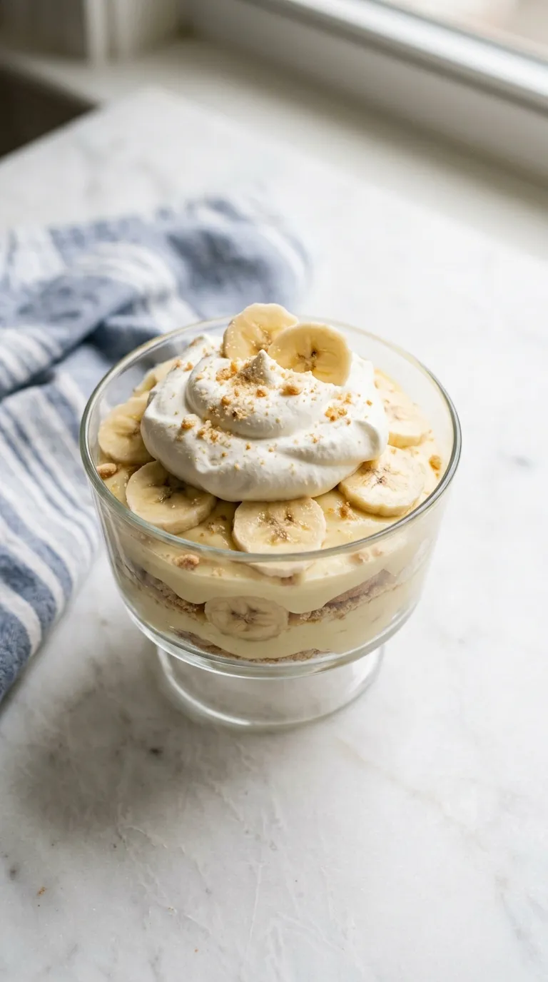 Classic Banana Pudding with Whipped Cream served