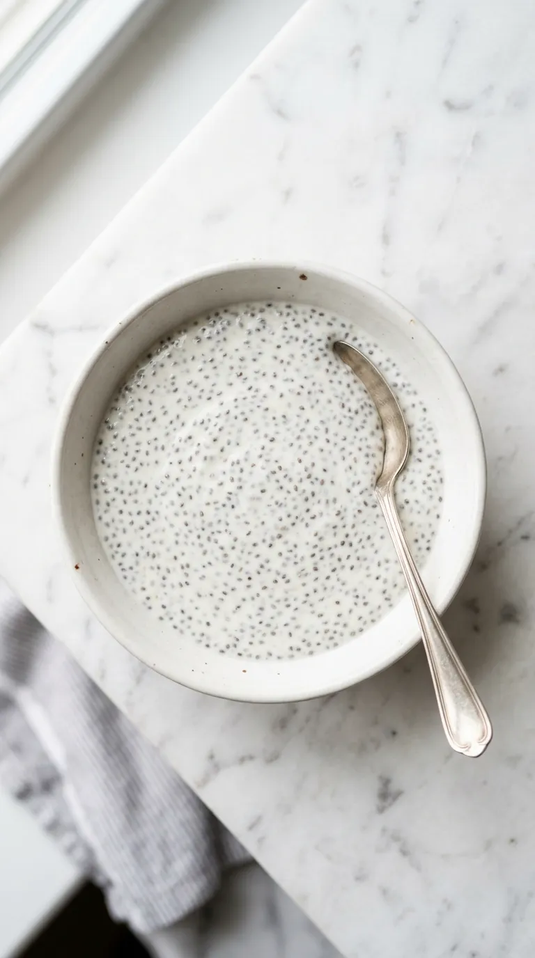 Vanilla Chia Seed Pudding with Almond Milk served