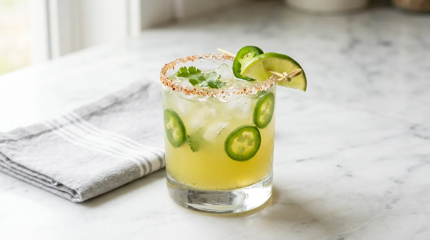 Zesty Spicy Margarita with Jalapeño and Lime