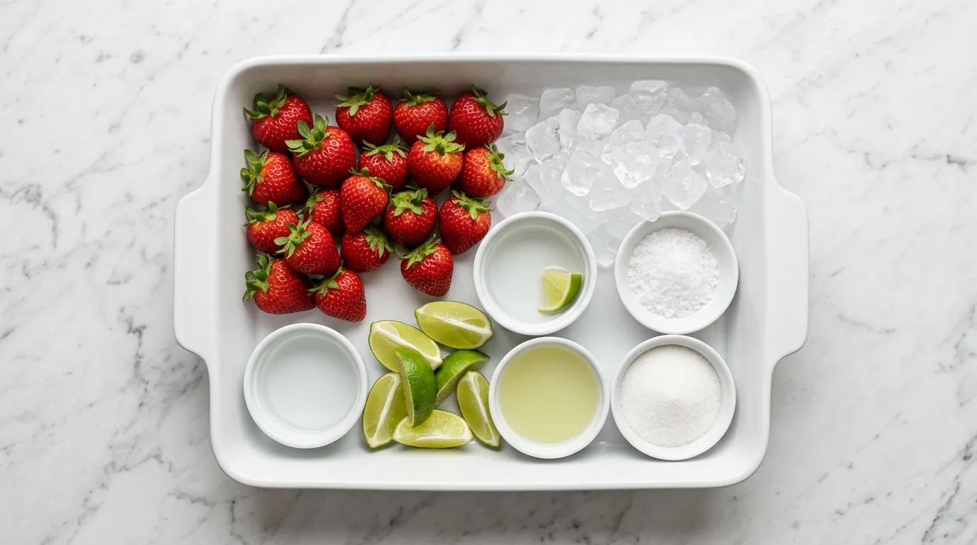 Ingredients for Refreshing Strawberry Margarita for Summer Gatherings