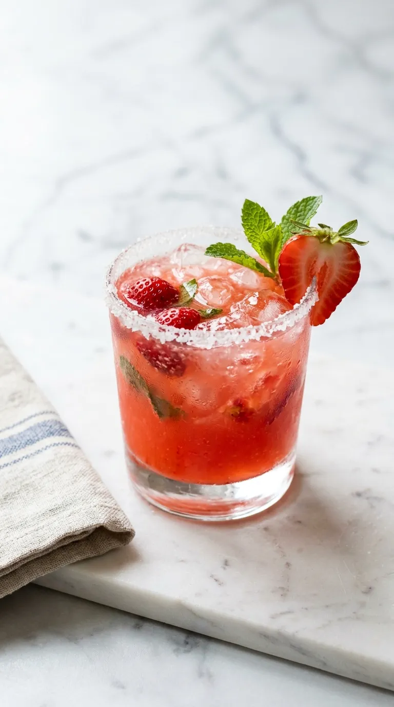 Refreshing Strawberry Margarita for Summer Gatherings served