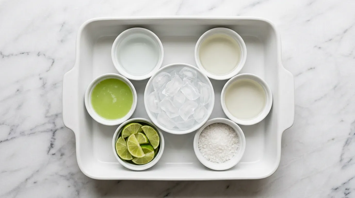 Ingredients for Traditional Classic Margarita with Fresh Lime Juice