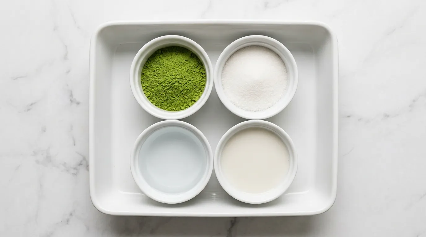 Ingredients for Superfood Matcha Latte for a Healthy Boost