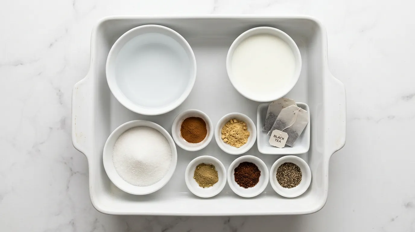 Ingredients for Spiced Chai Latte for Cozy Mornings