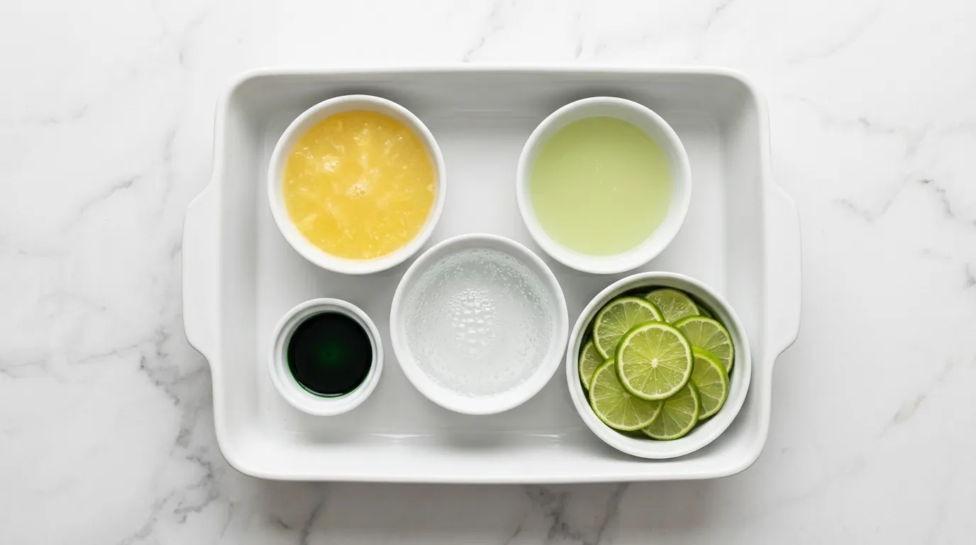Ingredients for Festive Grinch Punch for Holiday Parties