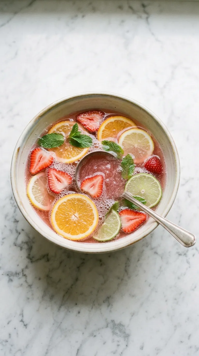 Charming Pink Punch for Baby Showers served